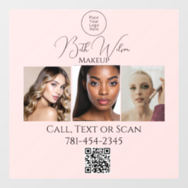 ほっぺのピンクのスクリプトロゴ写真メイクスタジオ窓 ウィンドウサイン