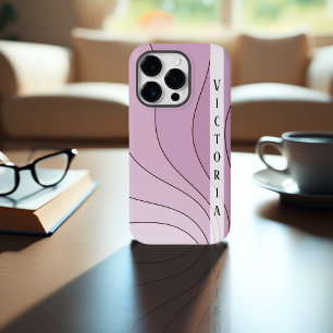 ほっぺのピンク色 レトロな波 個人名 Case-Mate iPhone 14 PROケース