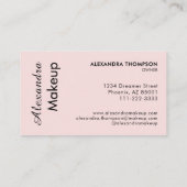 ほっぺのピンク 黒 筆記体 フォト メイクアップ 名刺 (裏面)