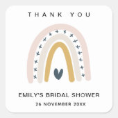 ほっぺの色 オーチェ ハート レインボー ブライダルシャワー サンクス スクエアシール (正面)