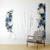 ほっぺの赤い青い花の誕生日写真ブース小道具 タペストリー (インサイチュ(横))