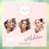 ほっぺピンクのスクリプトロゴ写真メイクスタジオ ウィンドウサイン (シート3)