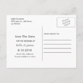 ほっぺピンク ネイビーブルー Save The Date ポストカード (裏面)