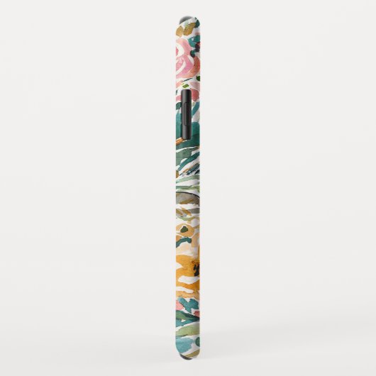 ほとばしりの緑豊かな花のモノグラム Case-Mate iPhoneケース (裏面/右)