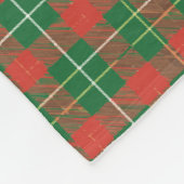 ほとんどがクリスマスのチェック柄の赤、金、白 フリースブランケット (角)