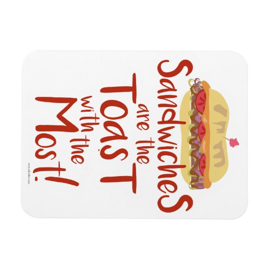 ほとんどのサンドイッチでトーストおもしろいを行う マグネット (横)