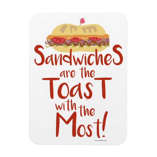 ほとんどのサンドイッチでトーストおもしろいを行う マグネット (縦)
