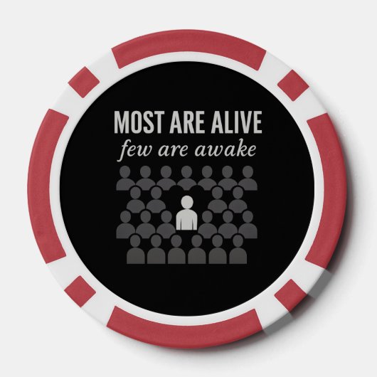 ほとんどの人は生きている。起きている者は考え少ない ポーカーチップ (裏面)