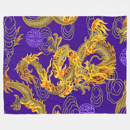 ほとんどの人気があるで王室ので中国のな皇帝のドラゴンのファンタジー フリースブランケット (正面(横))