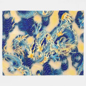 ほとんどの人気があるな古代中国のなドラゴンスクロール芸術 フリースブランケット (正面(横))