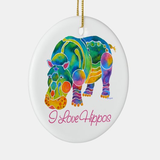 ほとんどの人気があるなI愛カバ セラミックオーナメント (右)