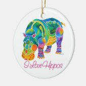 ほとんどの人気があるなI愛カバ セラミックオーナメント (左)