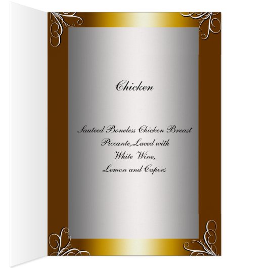 ほとんどの人気があるディナーパーティーメニュー (内側 (右))