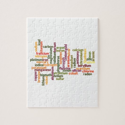 ほとんどの共通の要素(単語の雲化学) ジグソーパズル (縦)