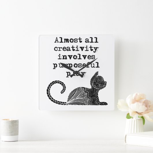 ほとんどの創造性は、目的に基づ遊いて私が スクエア壁時計 (ホーム)