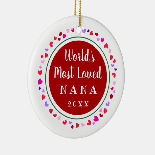 ほとんどの愛されたナナ、Mimi個のまたはクリスマスのギフト セラミックオーナメント (右)