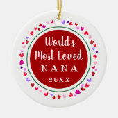 ほとんどの愛されたナナ、Mimi個のまたはクリスマスのギフト セラミックオーナメント (正面)