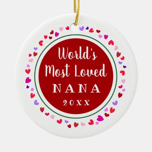 ほとんどの愛されたナナ、Mimi個のまたはクリスマスのギフト セラミックオーナメント (正面)