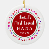 ほとんどの愛されたナナ、Mimi個のまたはクリスマスのギフト セラミックオーナメント (裏面)