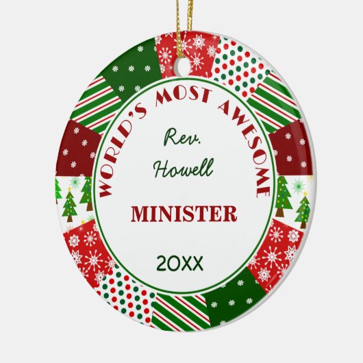 ほとんどの素晴らしい大臣か代替名 セラミックオーナメント (左)