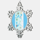 ほとんどの美しいヴィンテージのクリスマスのシカのトナカイ スノーフレークピューターオーナメント (右)