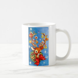 ほとんどの美しいヴィンテージのクリスマスのトナカイ コーヒーマグカップ