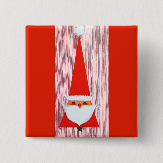 ほとんどの美しいヴィンテージのクリスマスサンタ 缶バッジ (正面)