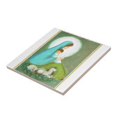 ほとんどの美しいヴィンテージの世紀半ばマドンナ及び子供 タイル (側面)