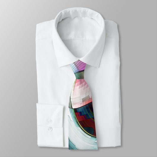 ほとんどクロムカラーの曲線状チェッカーボード形状 ネクタイ (タイ)