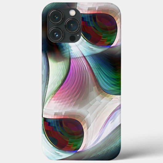 ほとんどクロムカラーの曲線状チェッカーボード形状 Case-Mate iPhoneケース (裏面)
