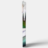 ほとんどクロムカラーの曲線状チェッカーボード形状 Case-Mate iPhoneケース (裏面 / 左)