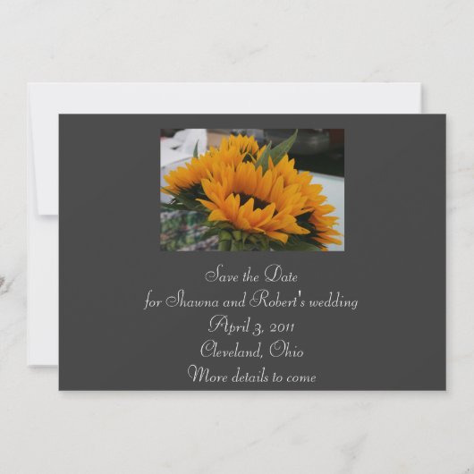 ほとんどヒマワリは日付カードを保存 セーブザデート (裏面)