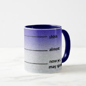 ほとんど今コーヒー計量カップの青を話すことができます マグカップ (正面右)