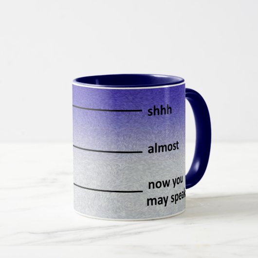 ほとんど今コーヒー計量カップの青を話すことができます マグカップ (正面右)