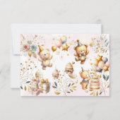 ほとんど信じられない、ロイヤルテディベアの子供の誕生日 サンキューカード (裏面)