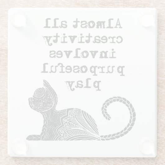 ほとんど全ての創造性は目的を持った私を遊含んでいる ガラスコースター (裏面)