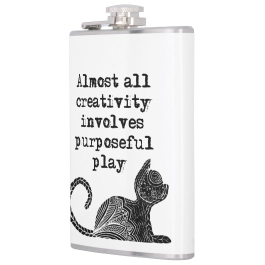 ほとんど全ての創造性は目的を持った私を遊含んでいる フラスク (左)