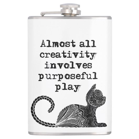 ほとんど全ての創造性は目的を持った私を遊含んでいる フラスク (正面)
