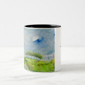 ほとんど家に帰る木々のマグ ツートーンマグカップ (中央)