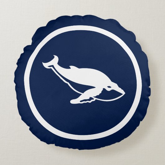 ほとんど海軍の青いクジラ航海の ラウンドクッション (正面)