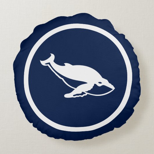 ほとんど海軍の青いクジラ航海の ラウンドクッション (裏面)