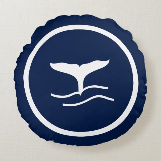 ほとんど海軍の青いクジラ航海の ラウンドクッション (正面)