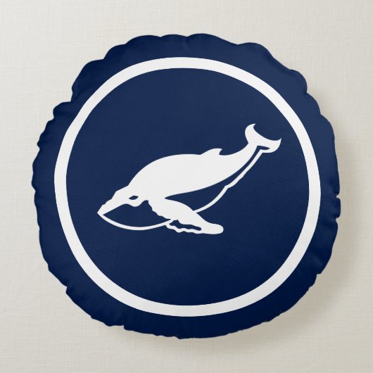 ほとんど海軍の青いクジラ航海の ラウンドクッション (正面)