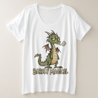 ほとんど魔法じゃない面白ドラゴン プラスサイズTシャツ