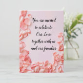 ほのかなバラの花びら 招待状 (スタンド正面)