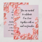 ほのかなバラの花びら 招待状 (正面/裏面)