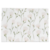 ほのかなピンクと白の花の誕生日 ラージペーパーバッグ (裏面)