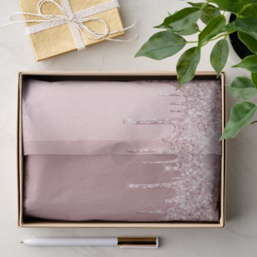 ほのかなピンクのグリッターが垂れる、女の子らしい輝き 薄葉紙 (ギフト)