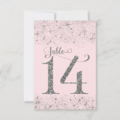 ほのかなピンクのシルバーグリッター テーブルナンバー 14 (正面)