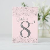 ほのかなピンクのシルバーグリッター テーブルナンバー 8番 (スタンド正面)